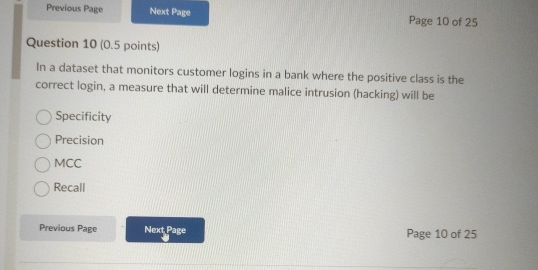 Previous Page Page 1 0 of 2 5 Question 1 0 ( 0 .