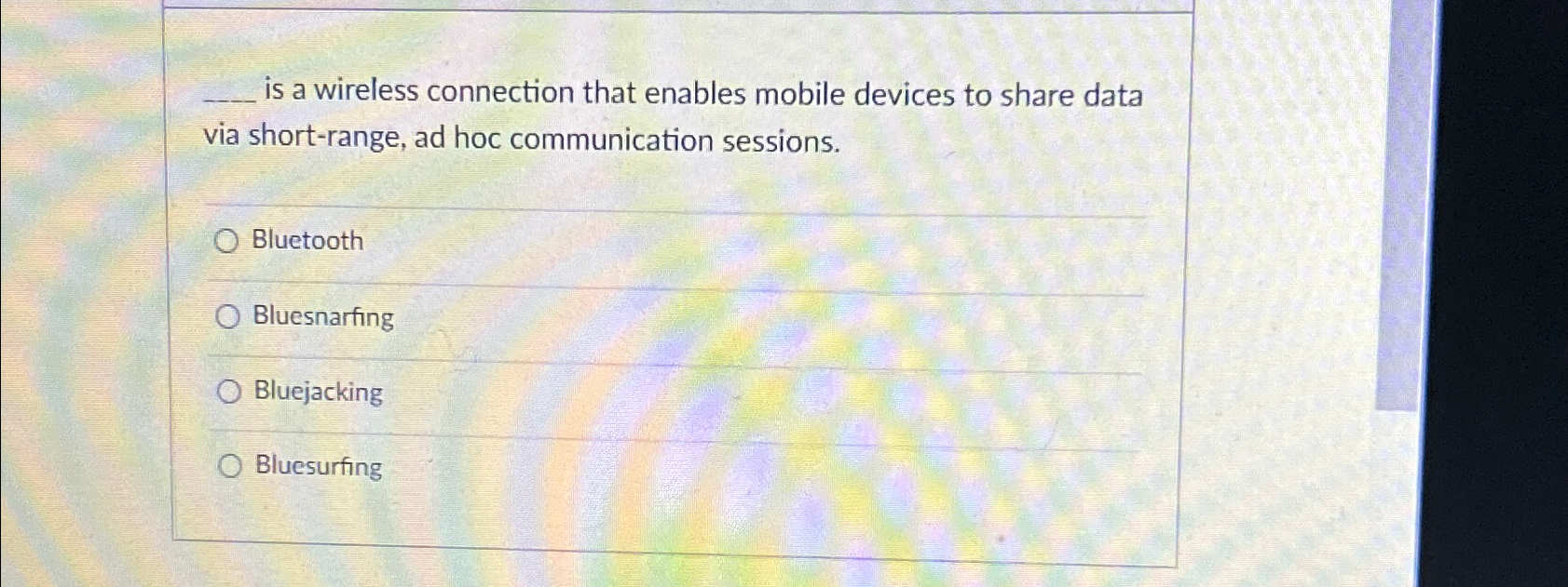 q , is a wireless connection that enables mobile