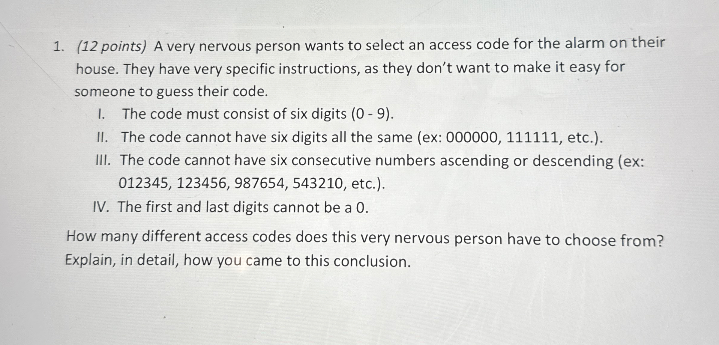 ( 1 2 points ) A very nervous person wants to