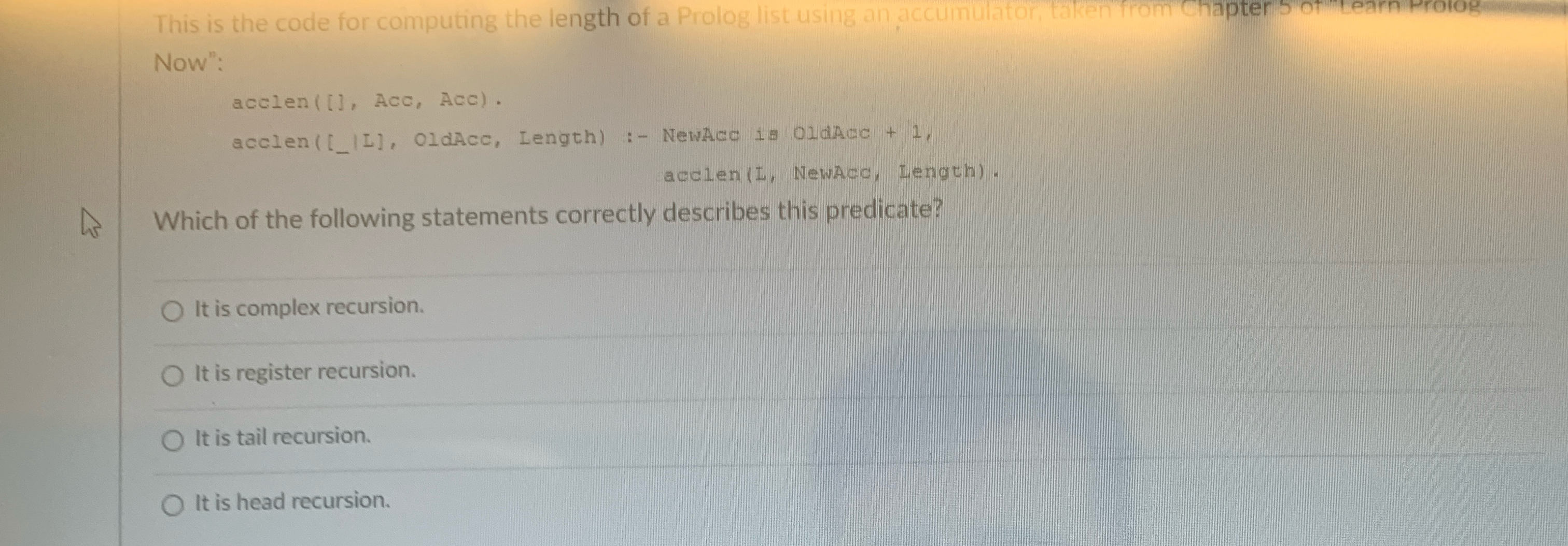 This is the code for computing the length of a