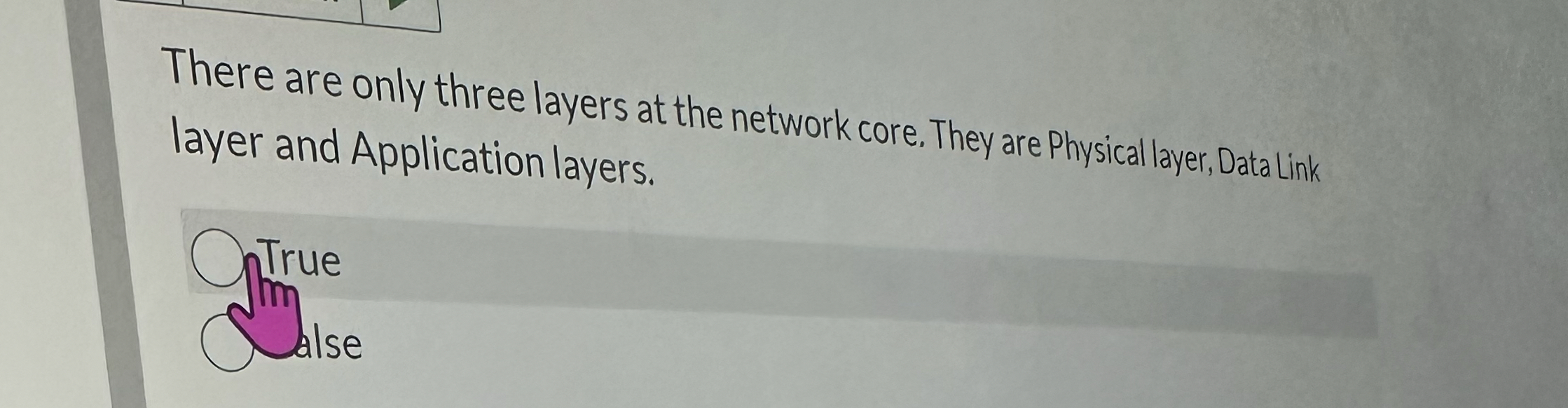 There are only three layers at the network core.