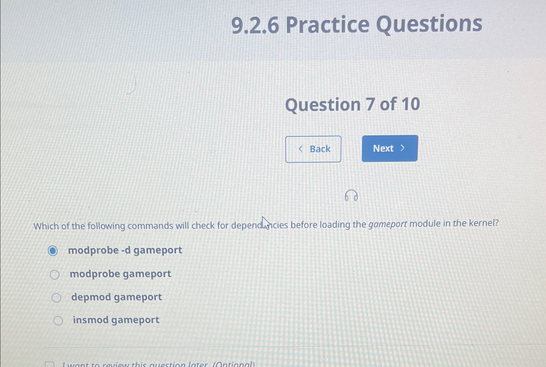 9 . 2 . 6 Practice Questions Question 7 of 1 0 6