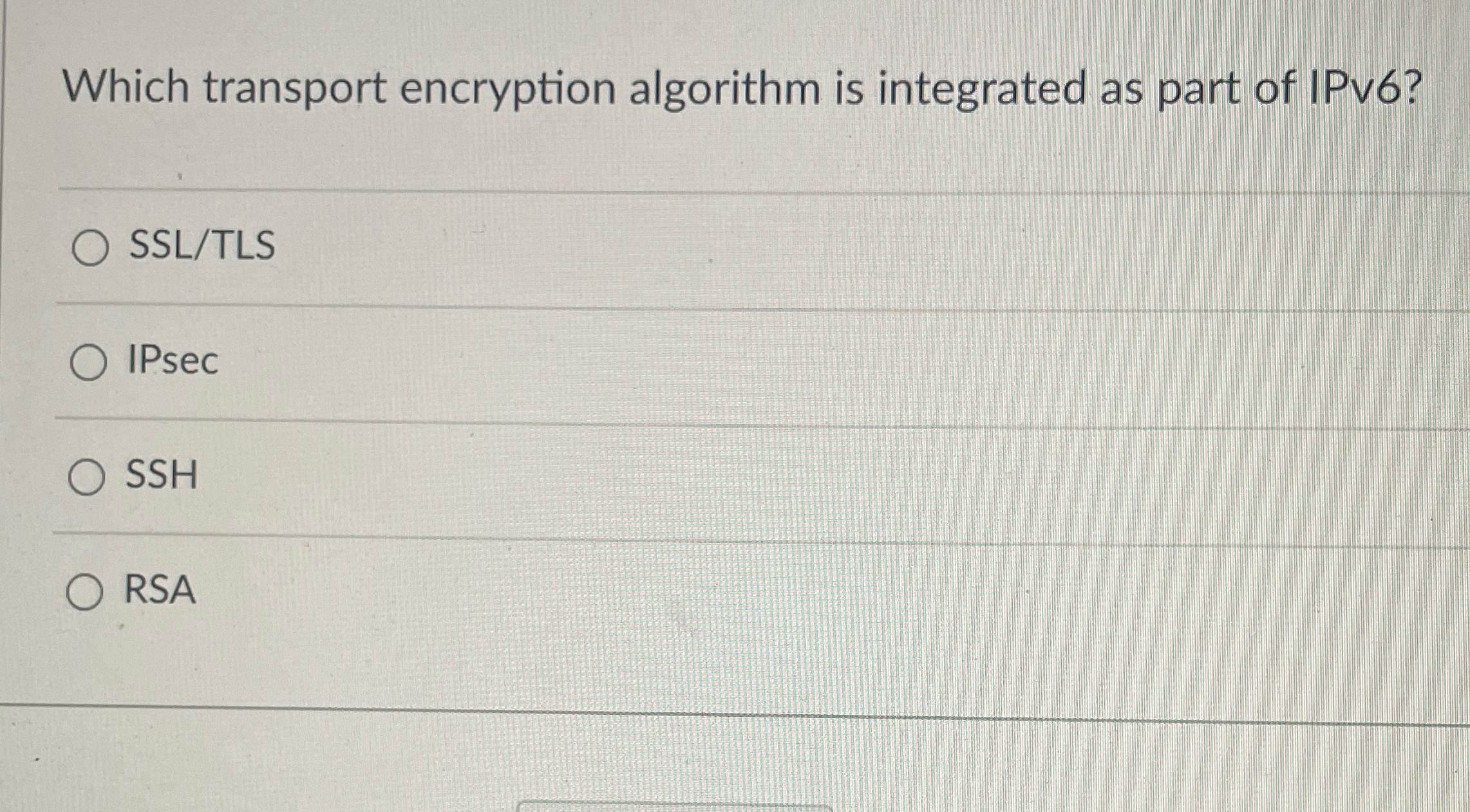 Which transport encryption algorithm is