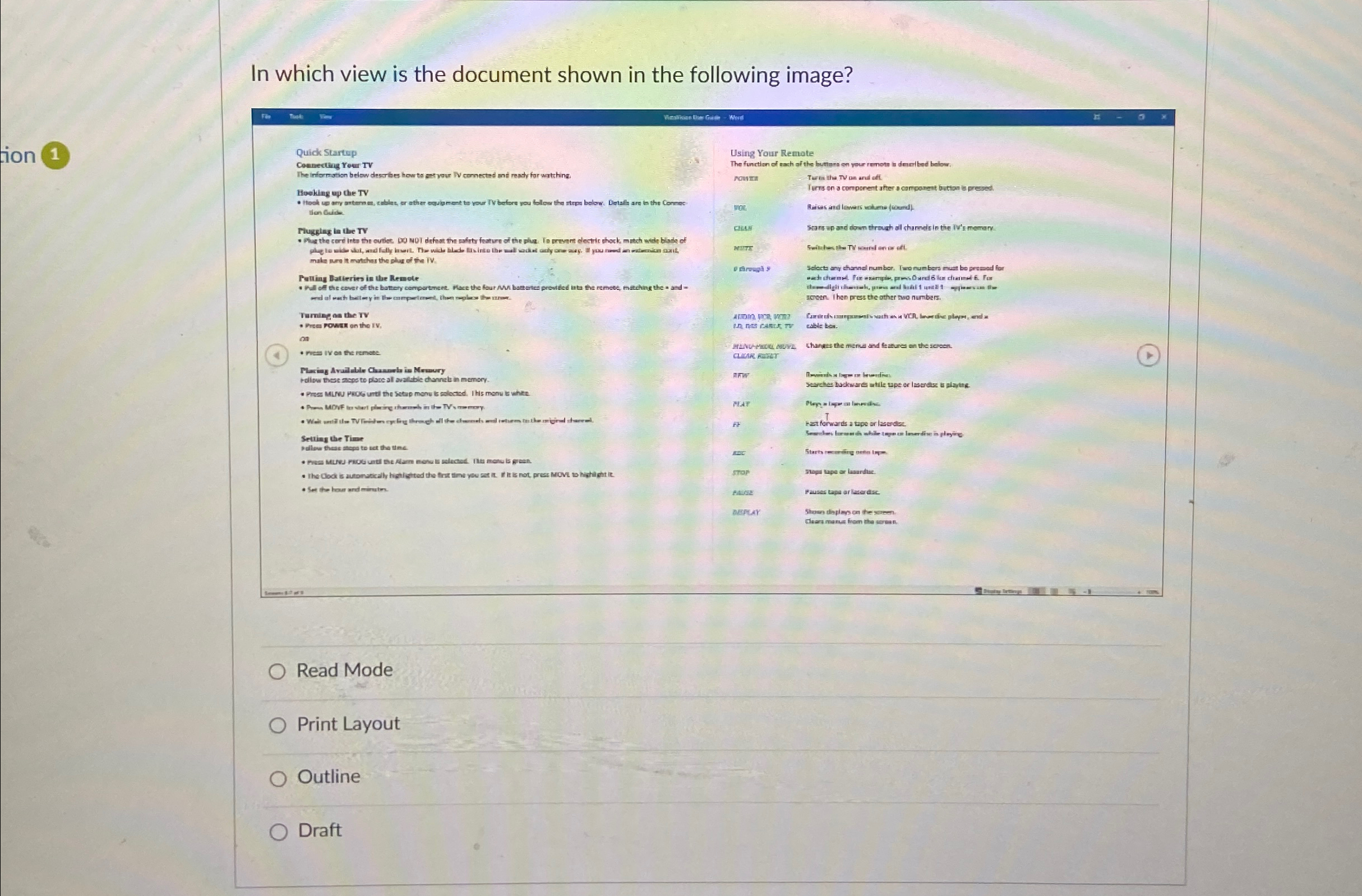 In which view is the document shown in the