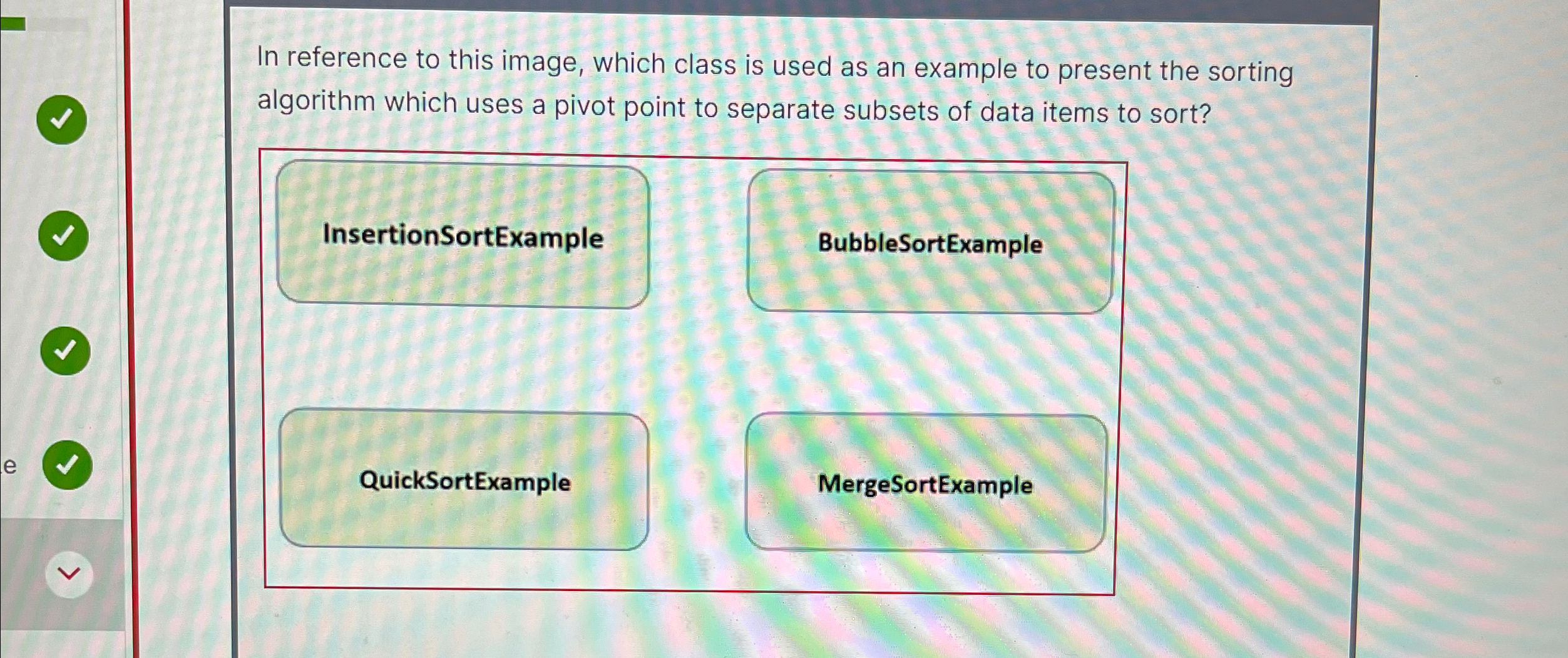 In reference to this image, which class is used