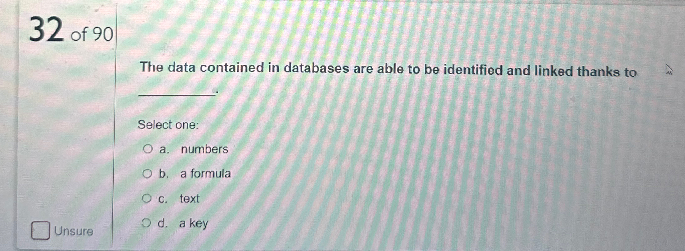 3 2 of 9 0 The data contained in databases are