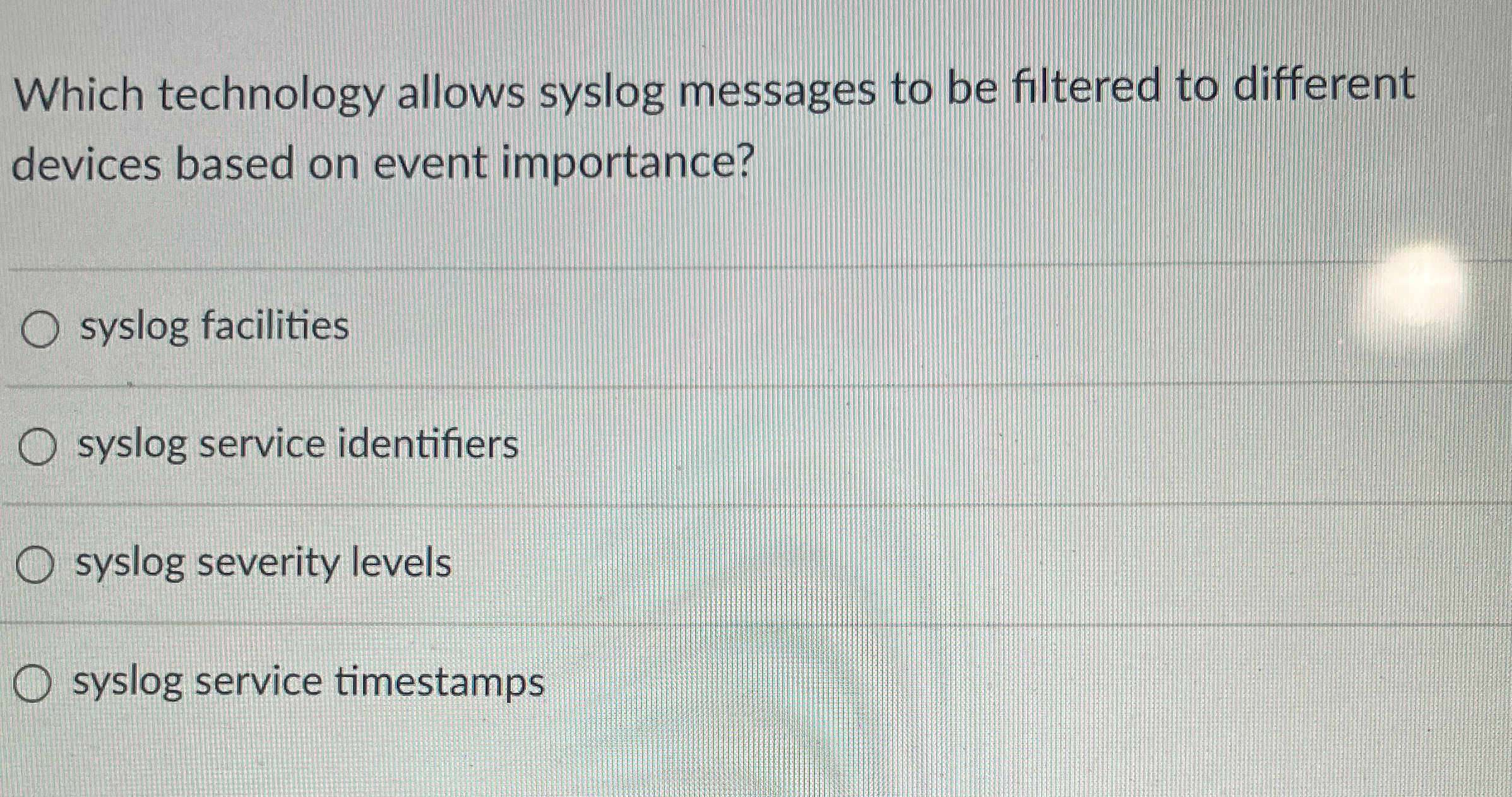 Which technology allows syslog messages to be