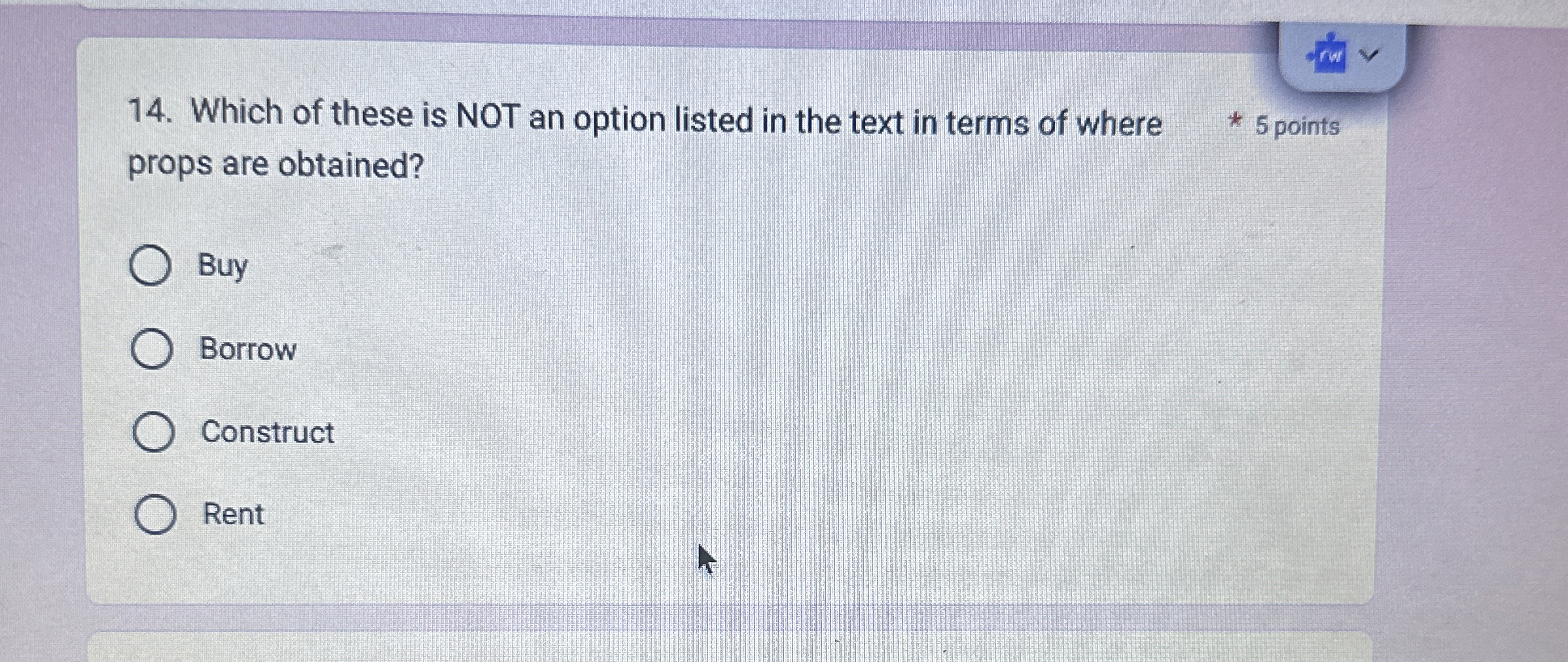 Which of these is NOT an option listed in the