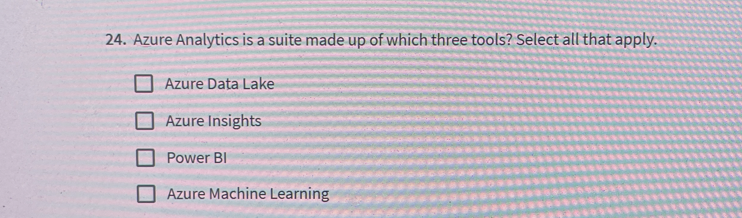 Azure Analytics is a suite made up of which three