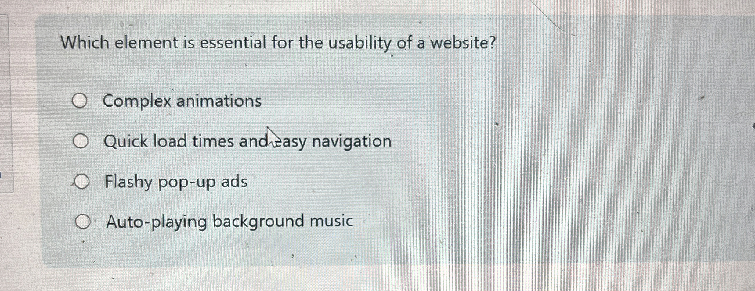 Which element is essential for the usability of a