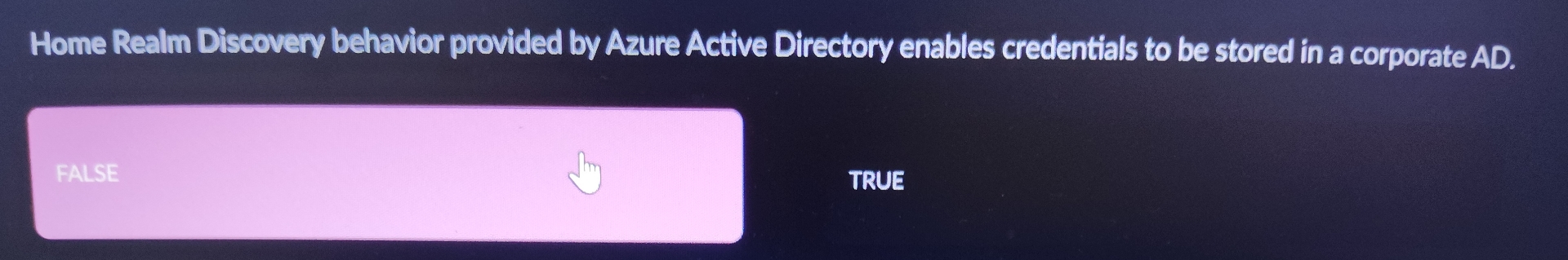 Home Realm Discovery behavior provided by Azure