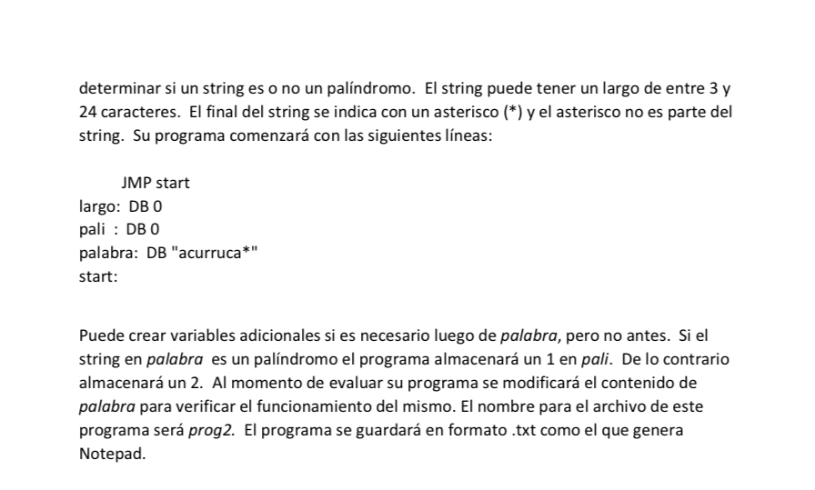 determinar si un string es o no un pal ndromo .