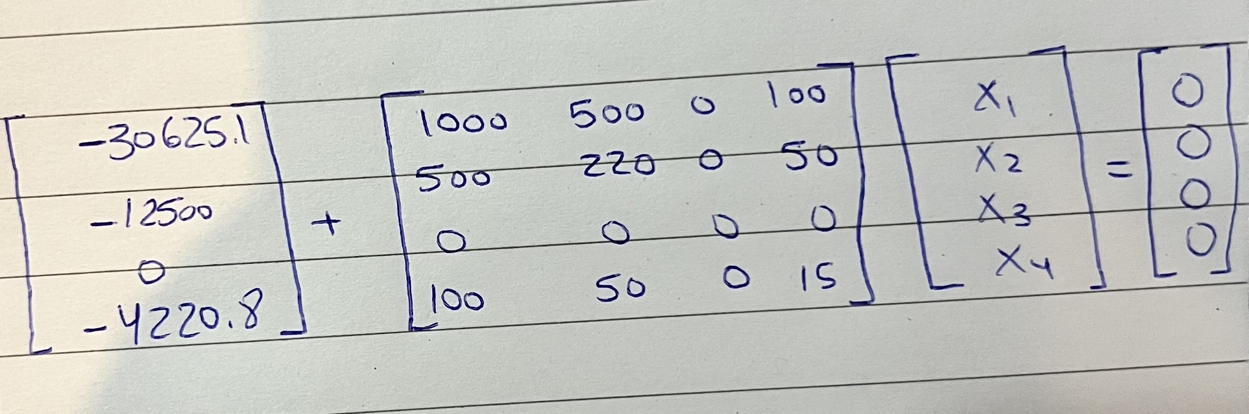 Solve this matrix manually or by matlab
