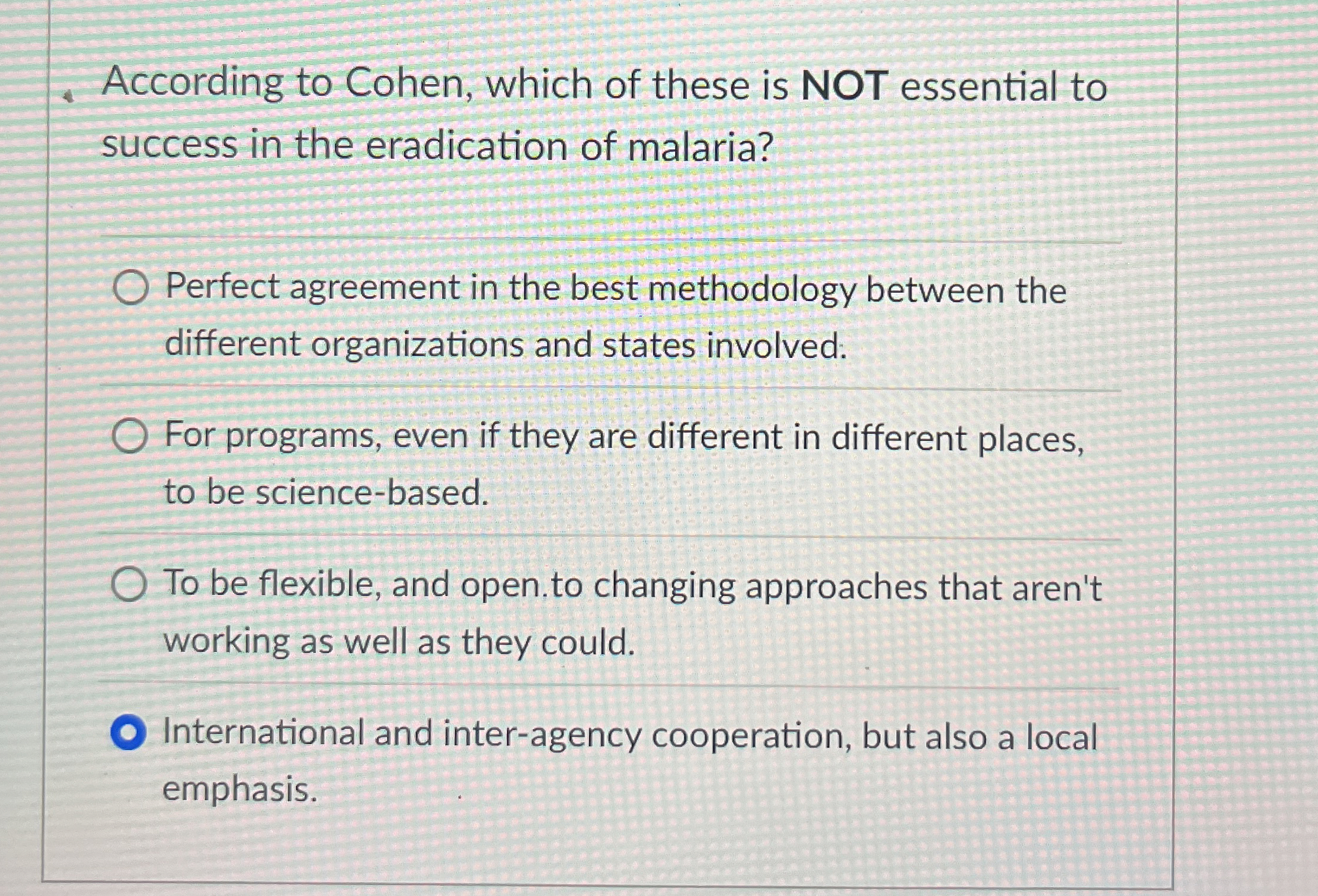 According to Cohen, which of these is NOT