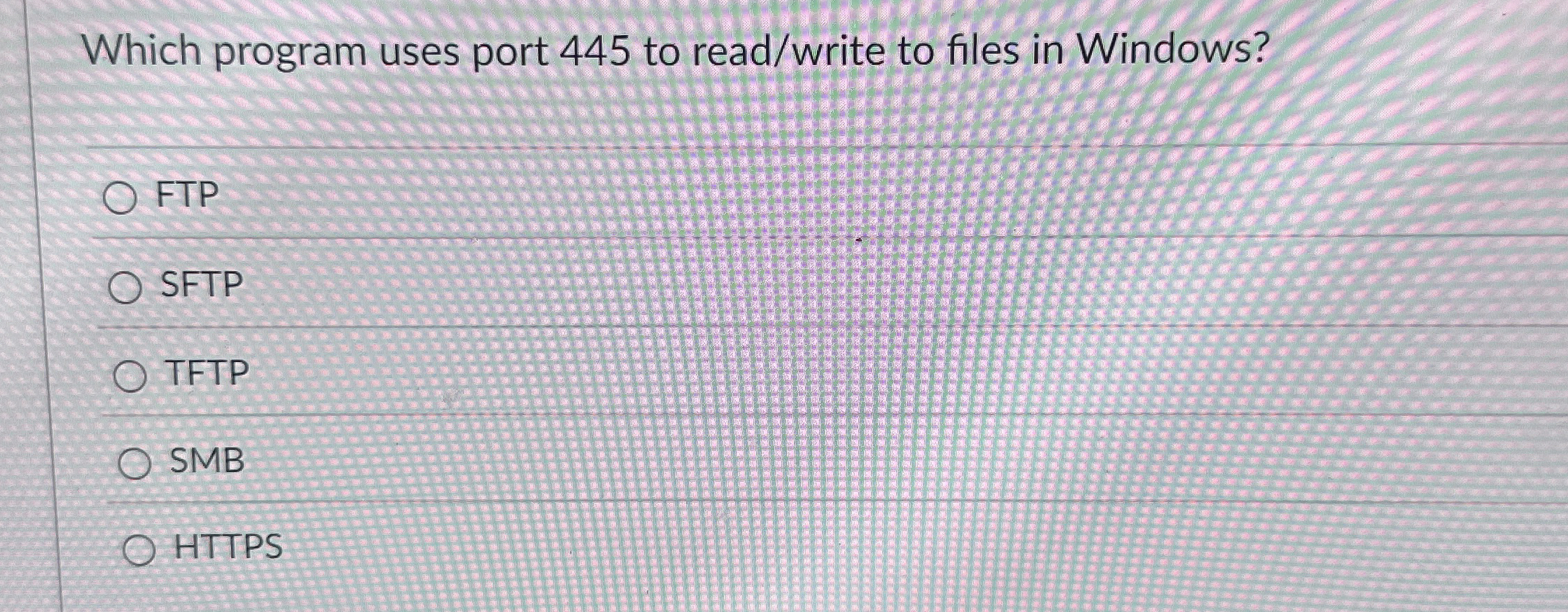 Which program uses port 4 4 5 to read / write to