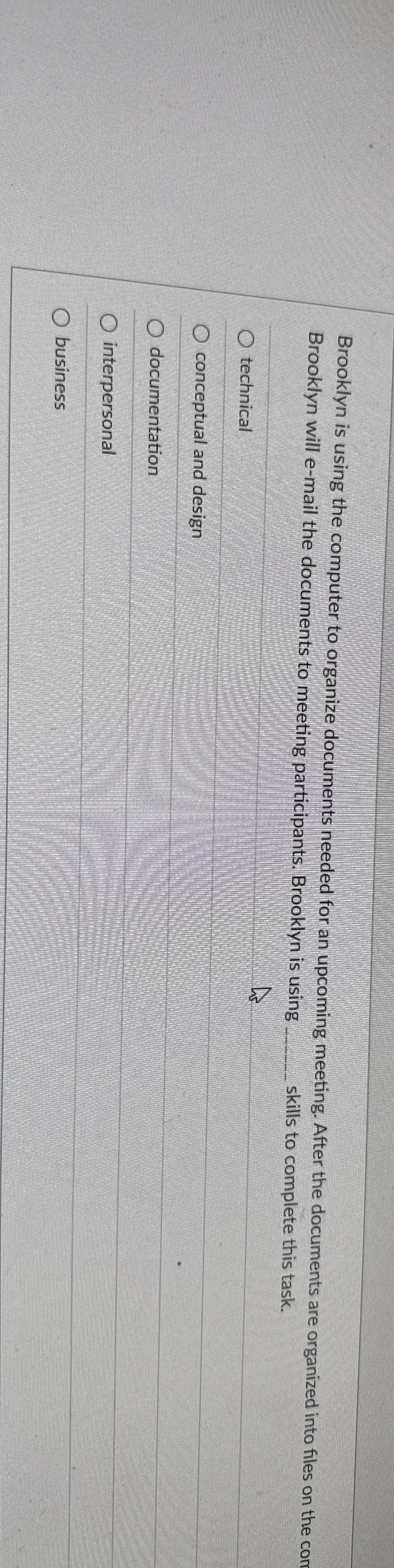 Brooklyn is using the computer to organize