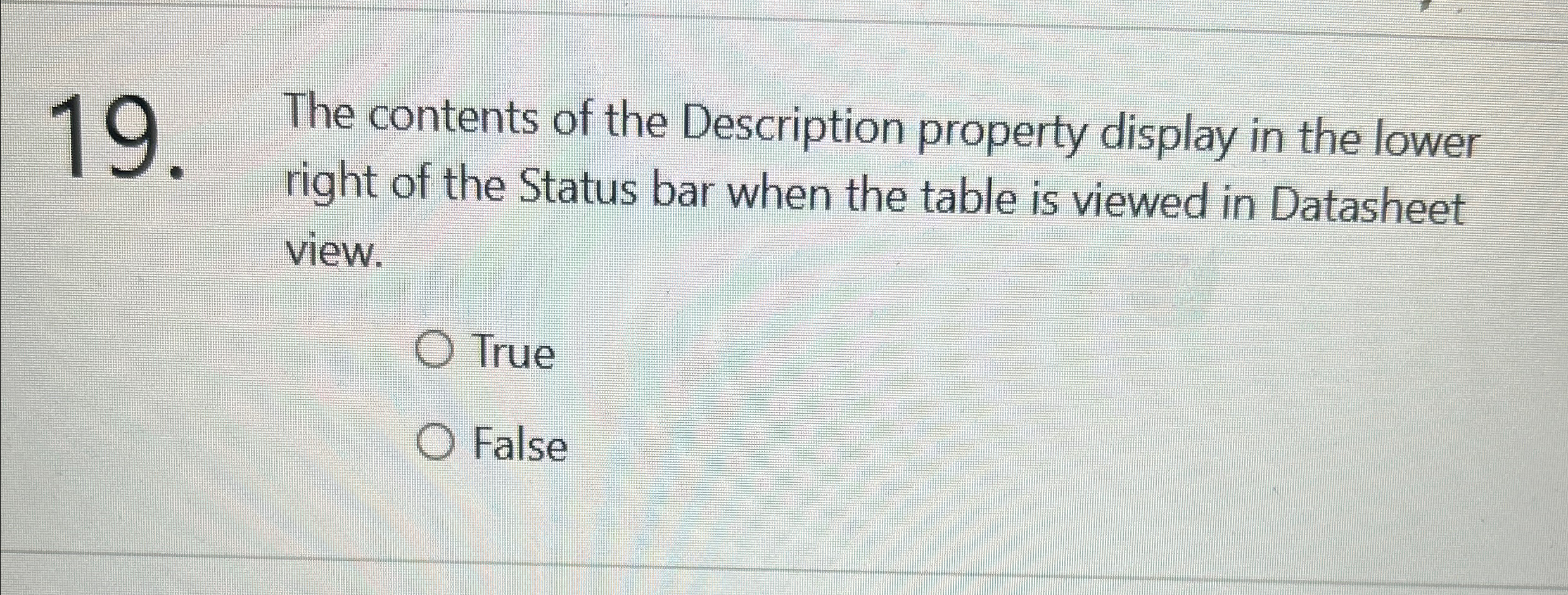 The contents of the Description property display