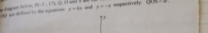 ( O ) are definat by the cquations y = 6 x and y