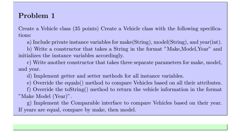 Can someone write the Java code for these