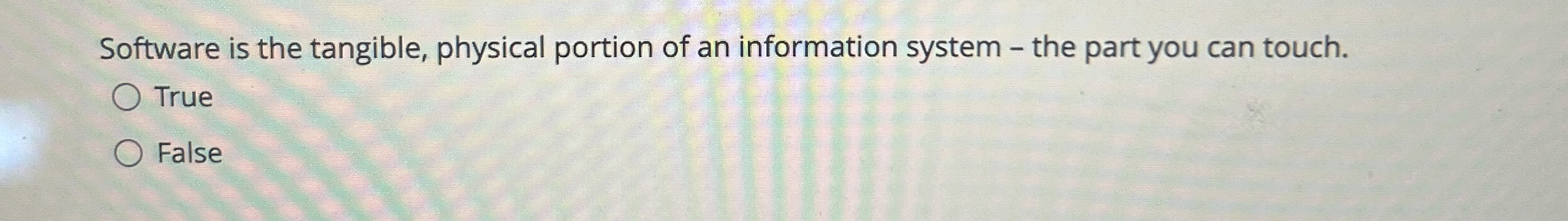 Software is the tangible , physical portion of an