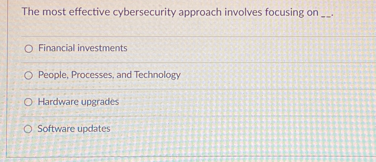 The most effective cybersecurity approach