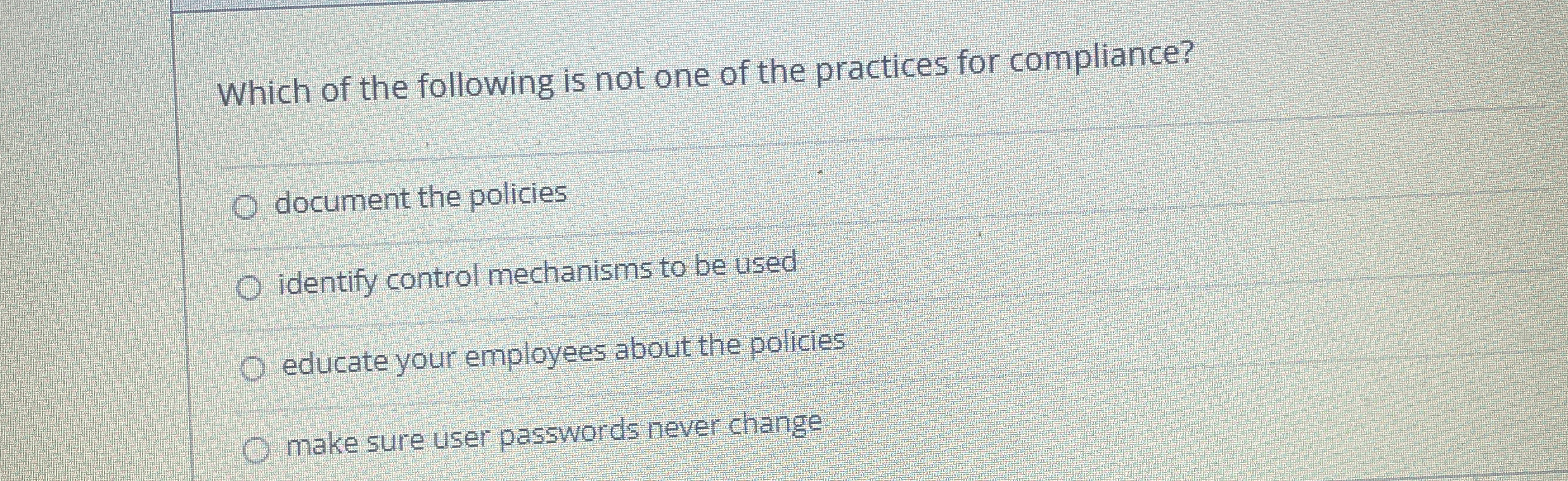 Which of the following is not one of the