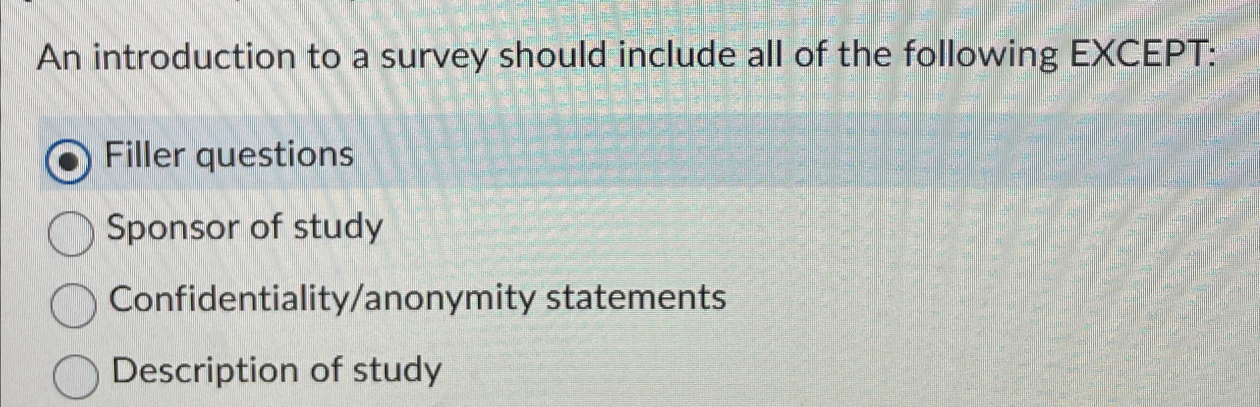An introduction to a survey should include all of