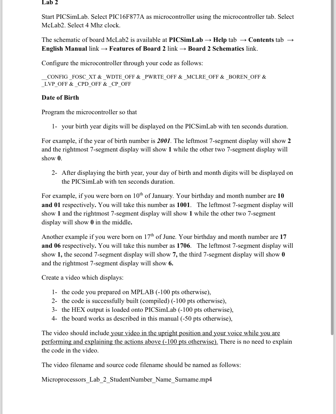 Lab 2 Start PICSimLab. Select PIC 1 6 F 8 7 7 A