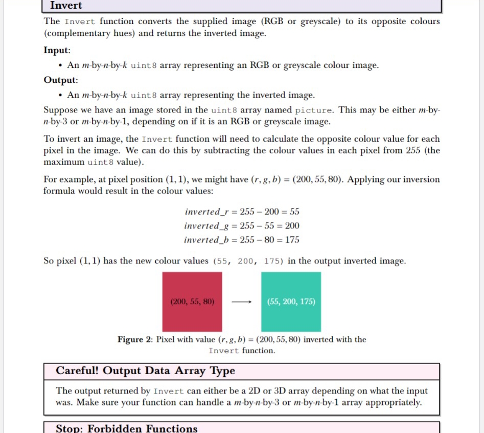 Invert The Invert function converts the supplied