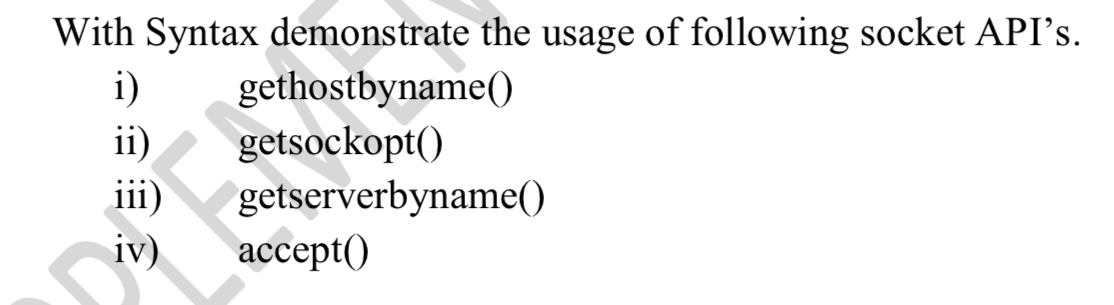 With Syntax demonstrate the usage of following