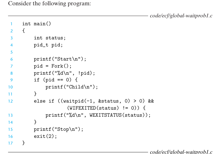 Consider the following program in the picture