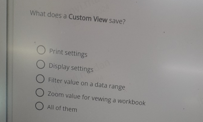 What does a Custom View save? Print settings