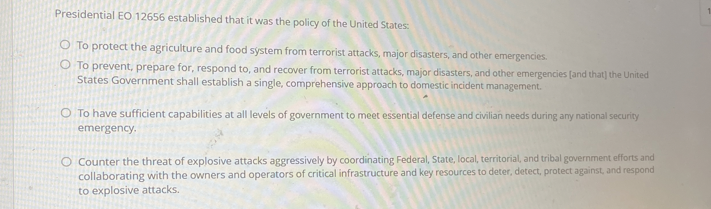 Presidential EO 1 2 6 5 6 established that it was