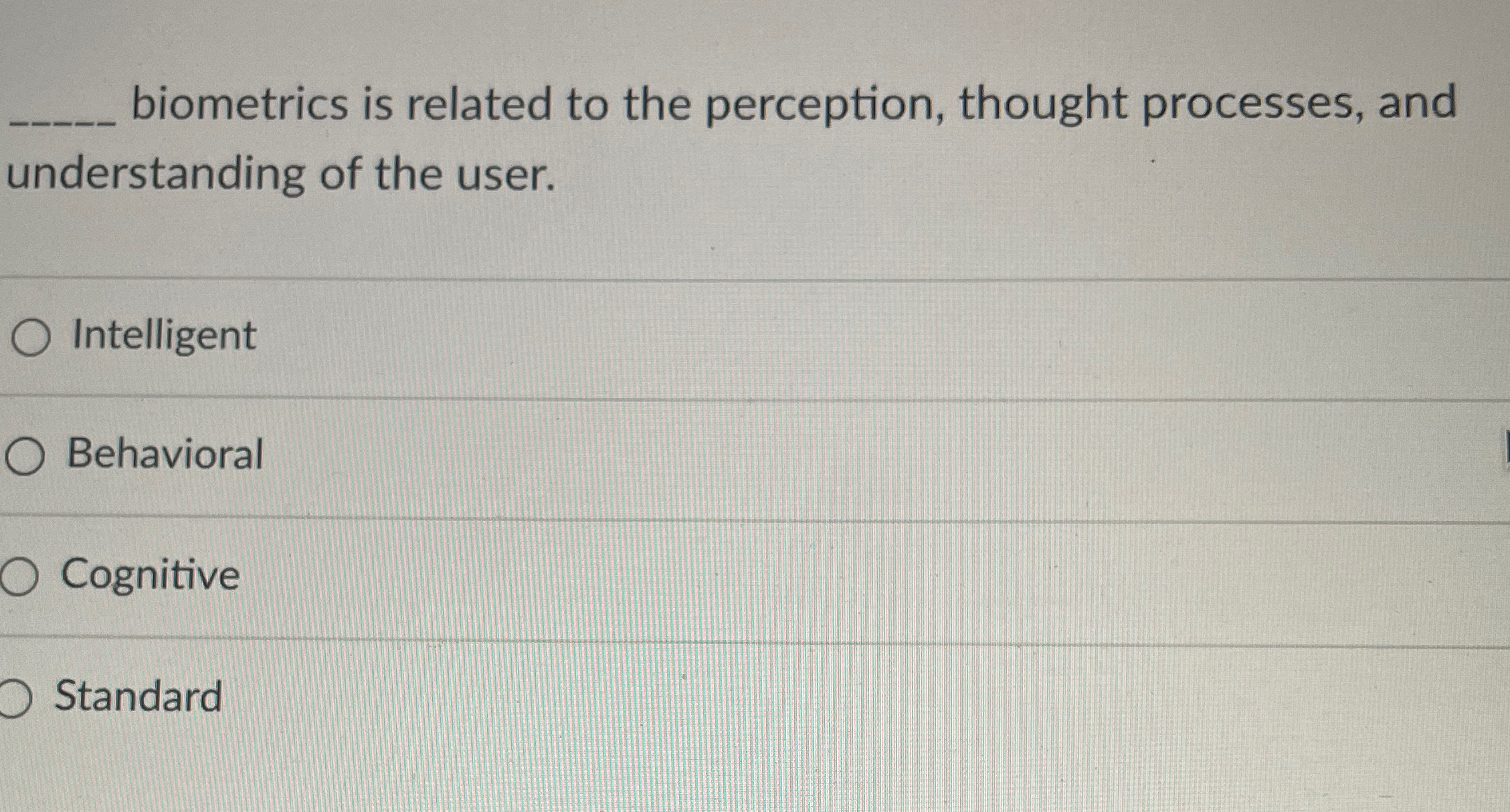 biometrics is related to the perception, thought