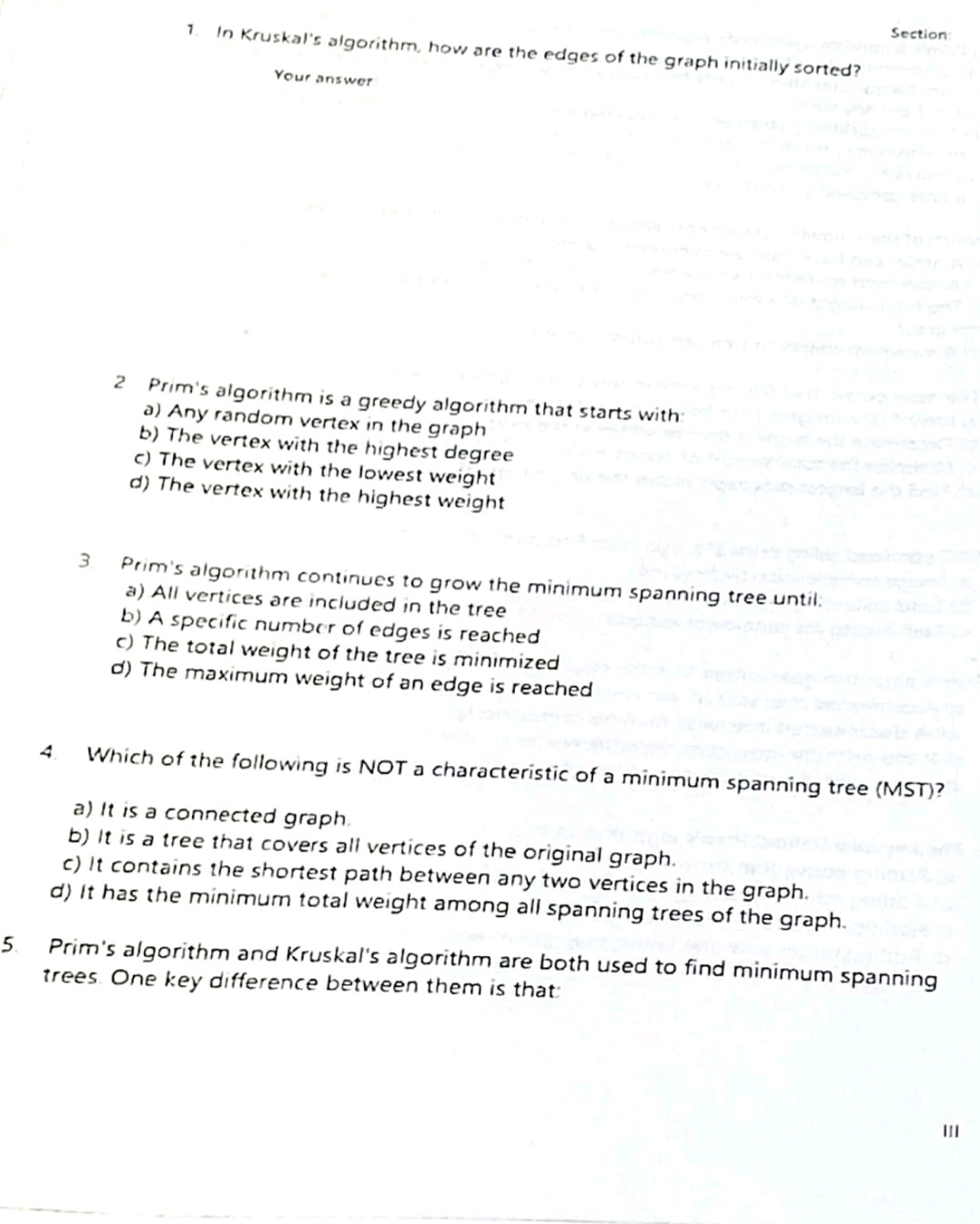 In Kruskal's algorithm, how are the edges of the