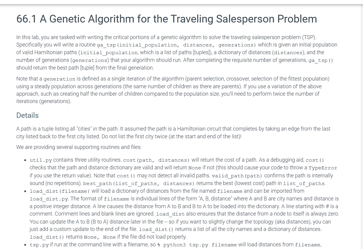 Help with a generic python algorithm for the