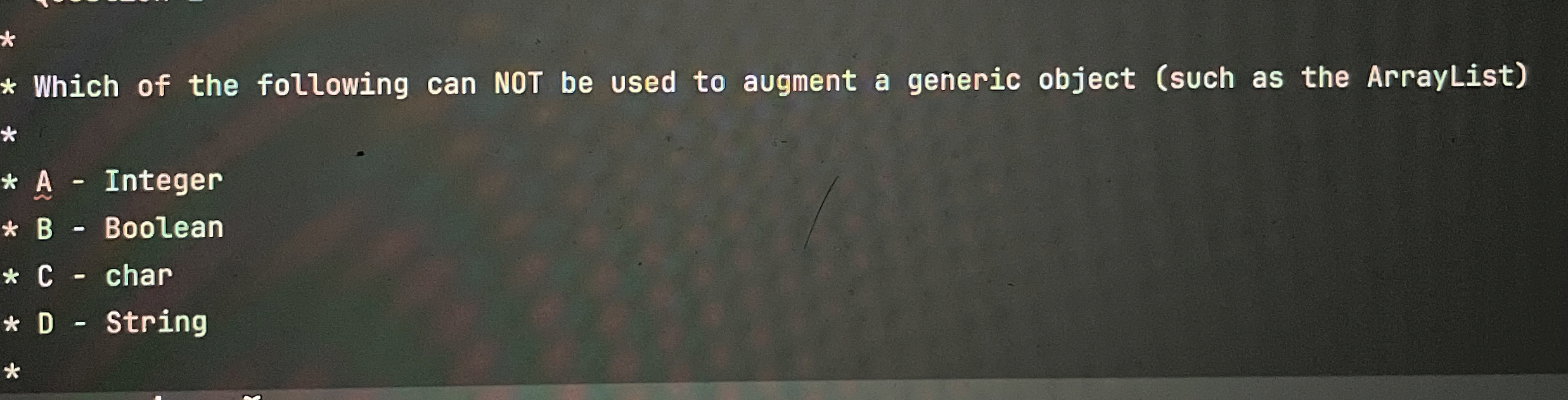 Which of the following can NOT be used to augment