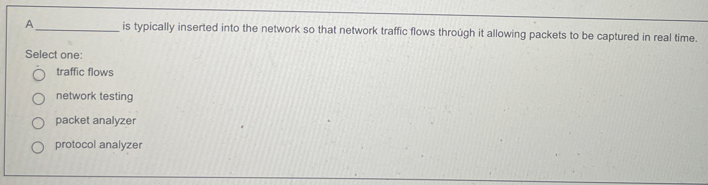 A is typically inserted into the network so that