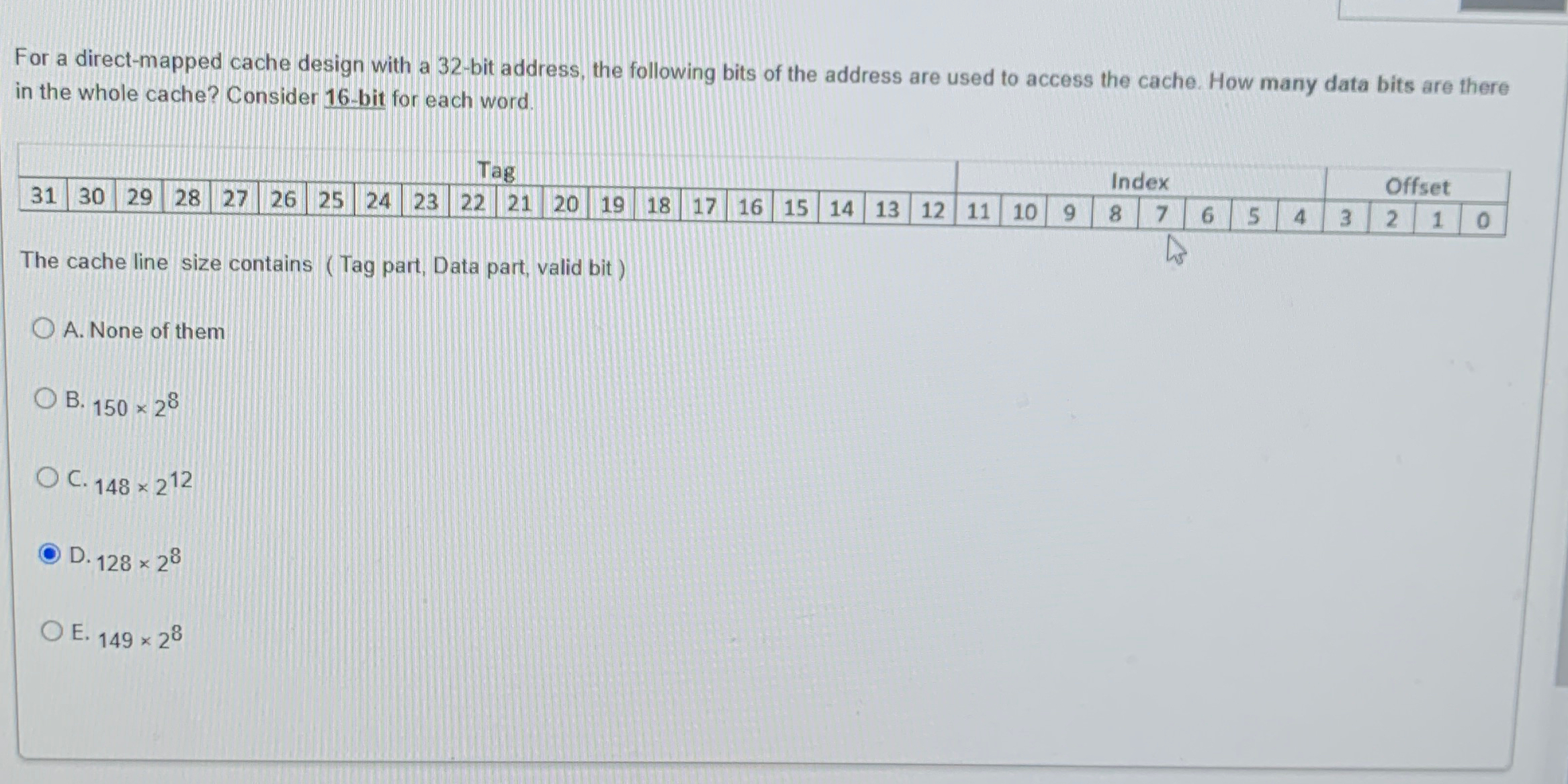 For a direct - mapped cache design with a 3 2 -