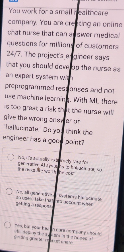 You work for a small company. You are cre ting an
