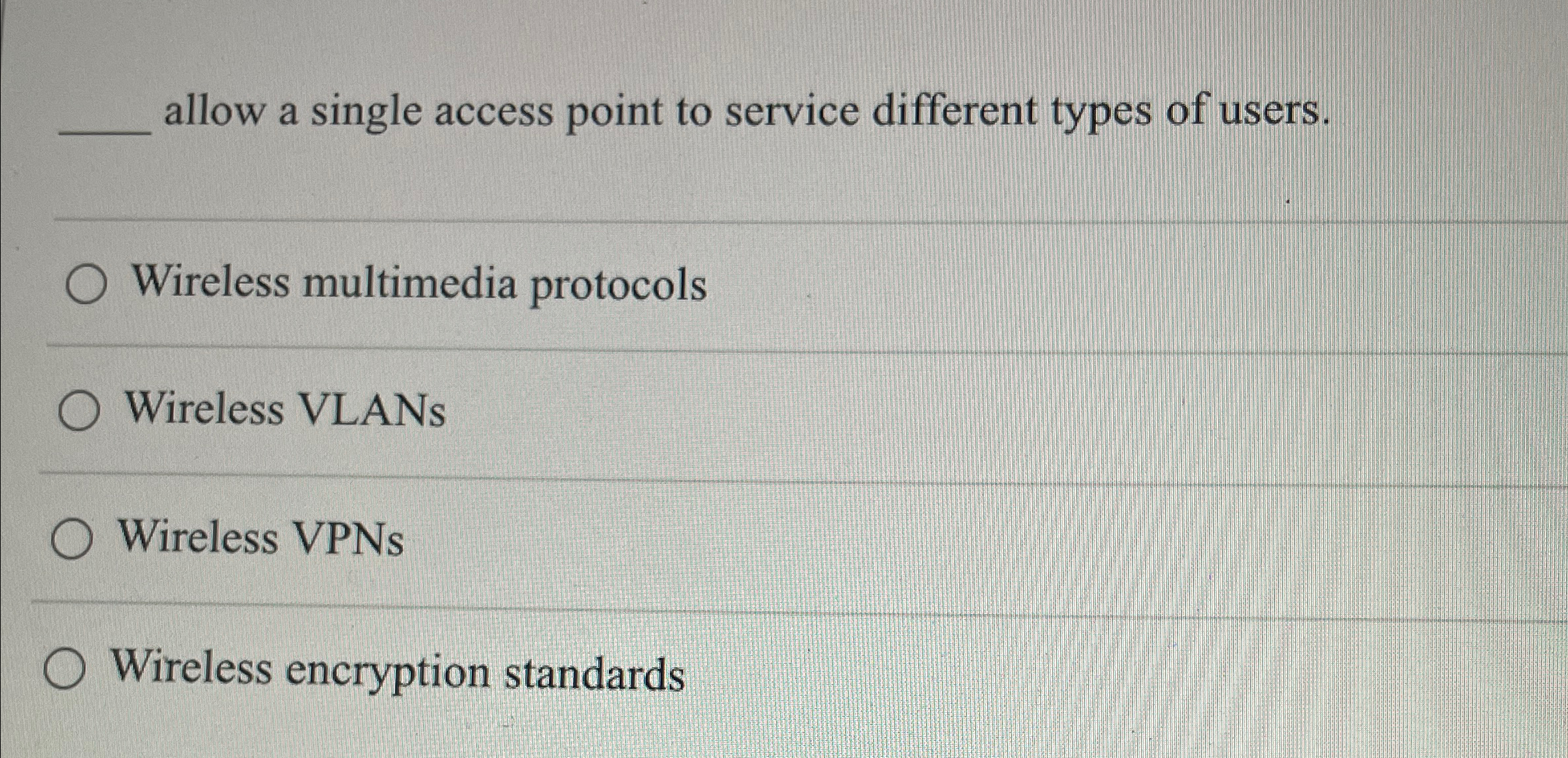 allow a single access point to service different