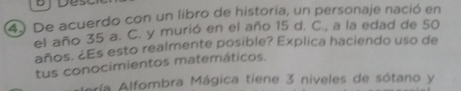 ( 4 . ) De acuerdo con un libro de historia, un