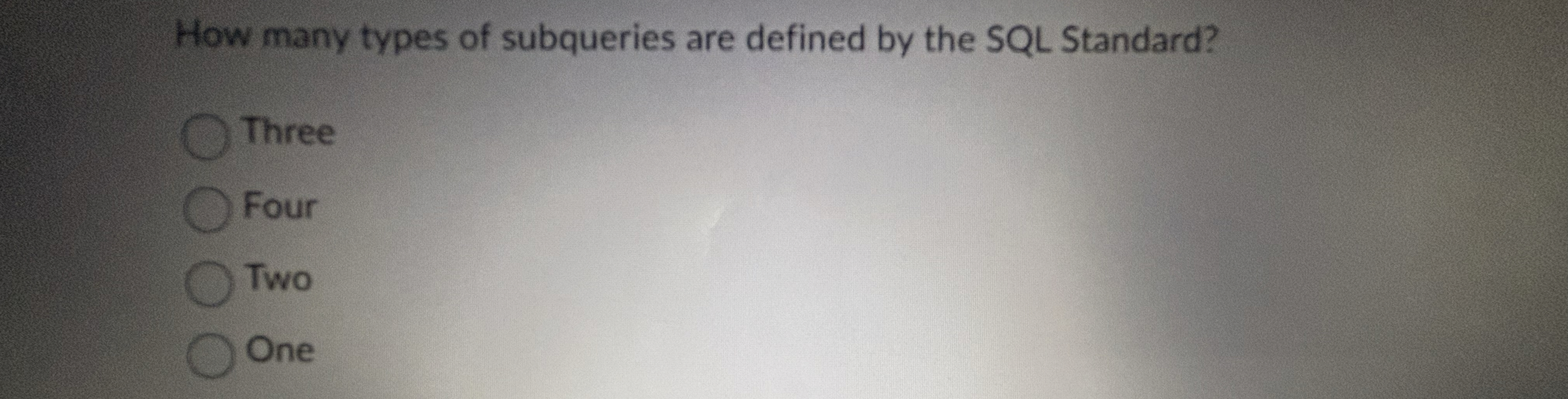 How many types of subqueries are defined by the