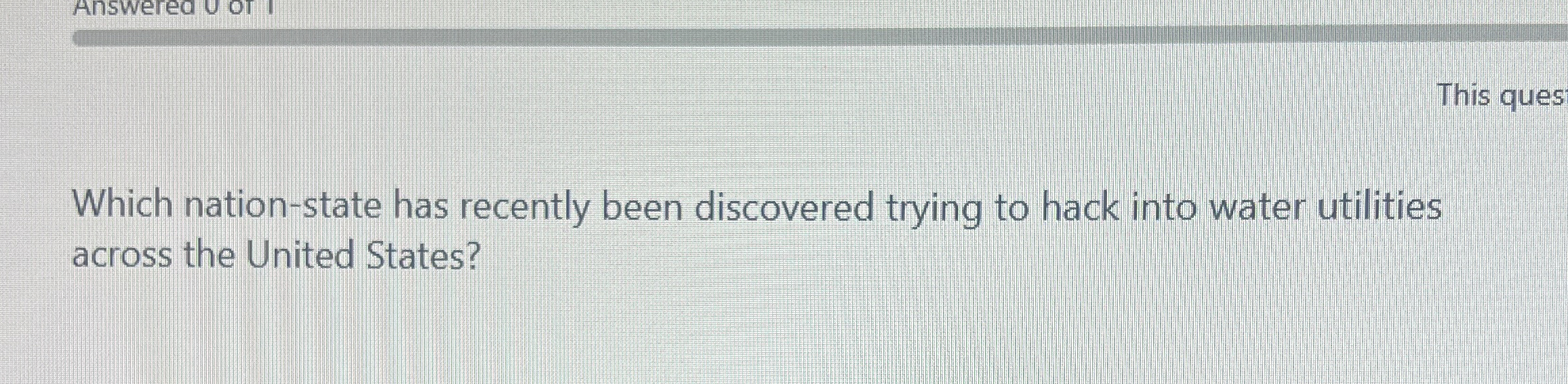 This ques Which nation - state has recently been