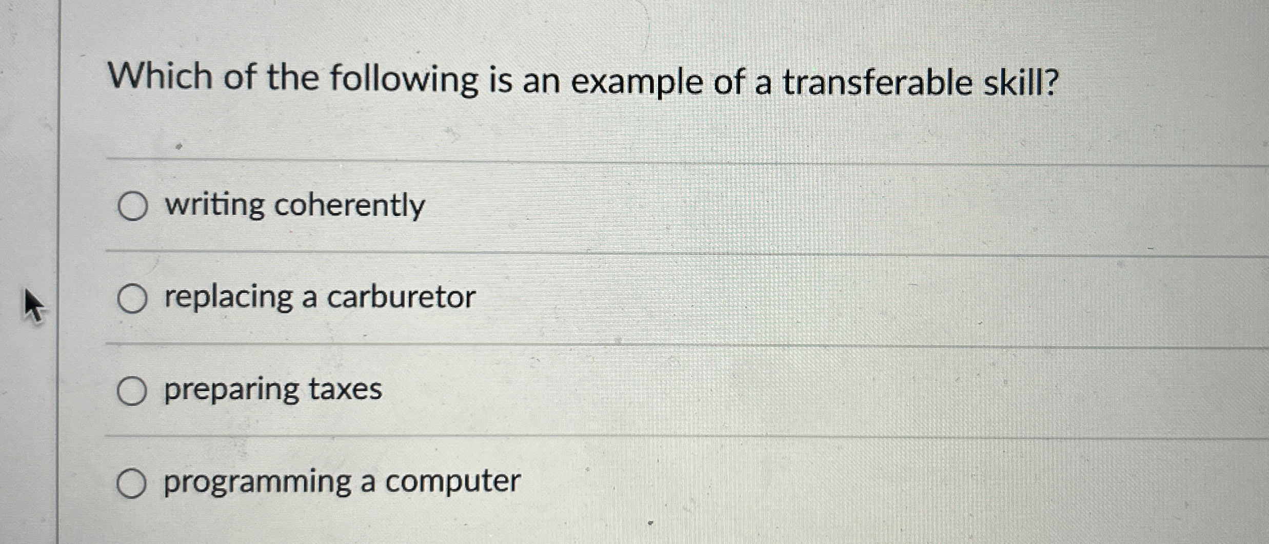 Which of the following is an example of a