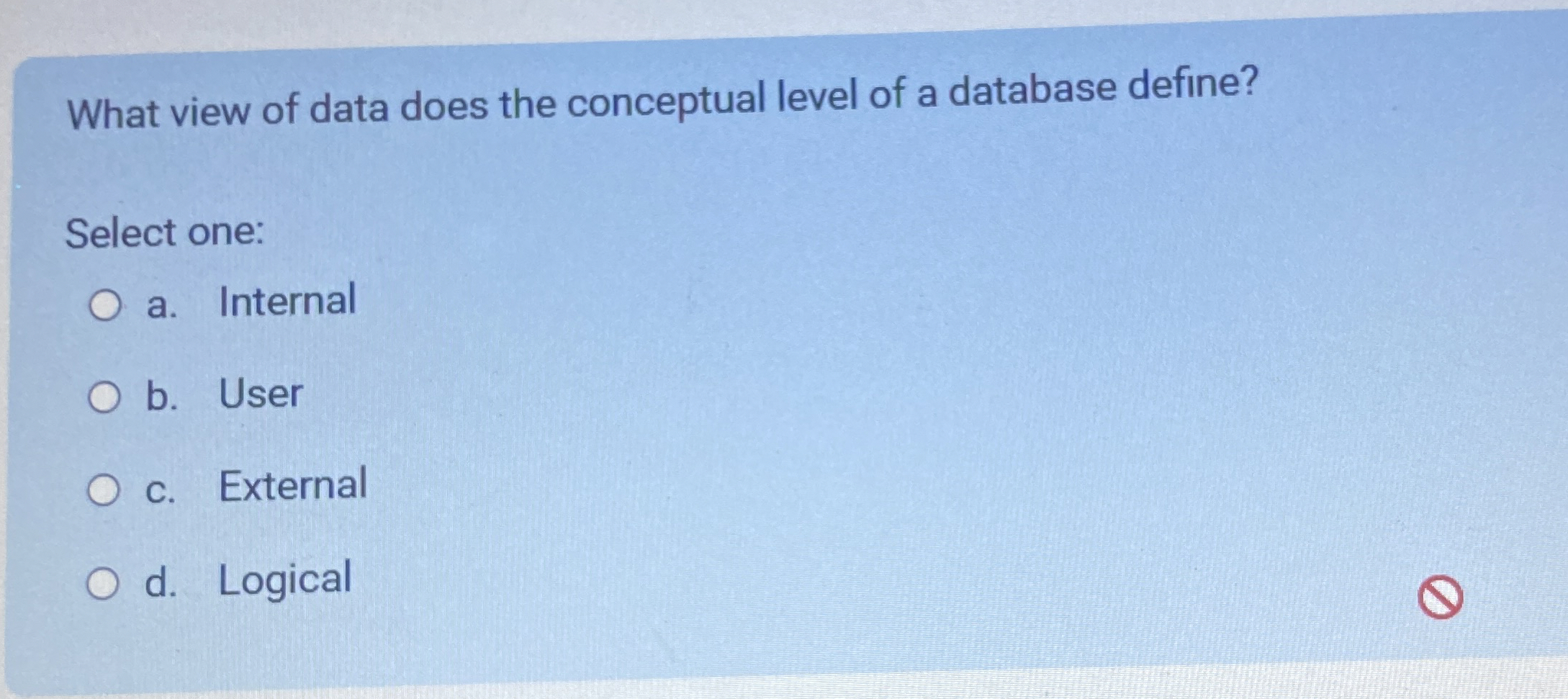 What view of data does the conceptual level of a