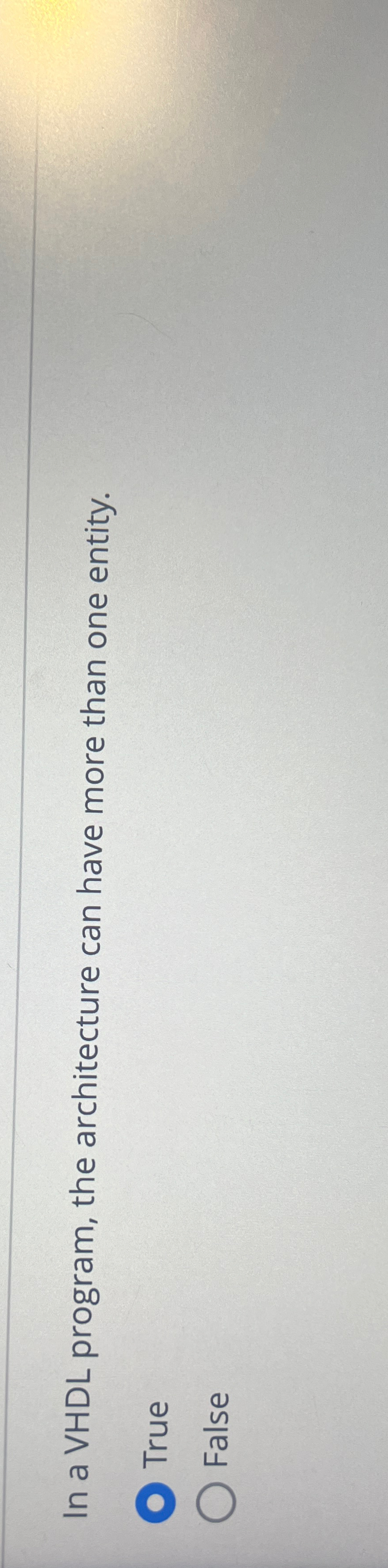In a VHDL program, the architecture can have more