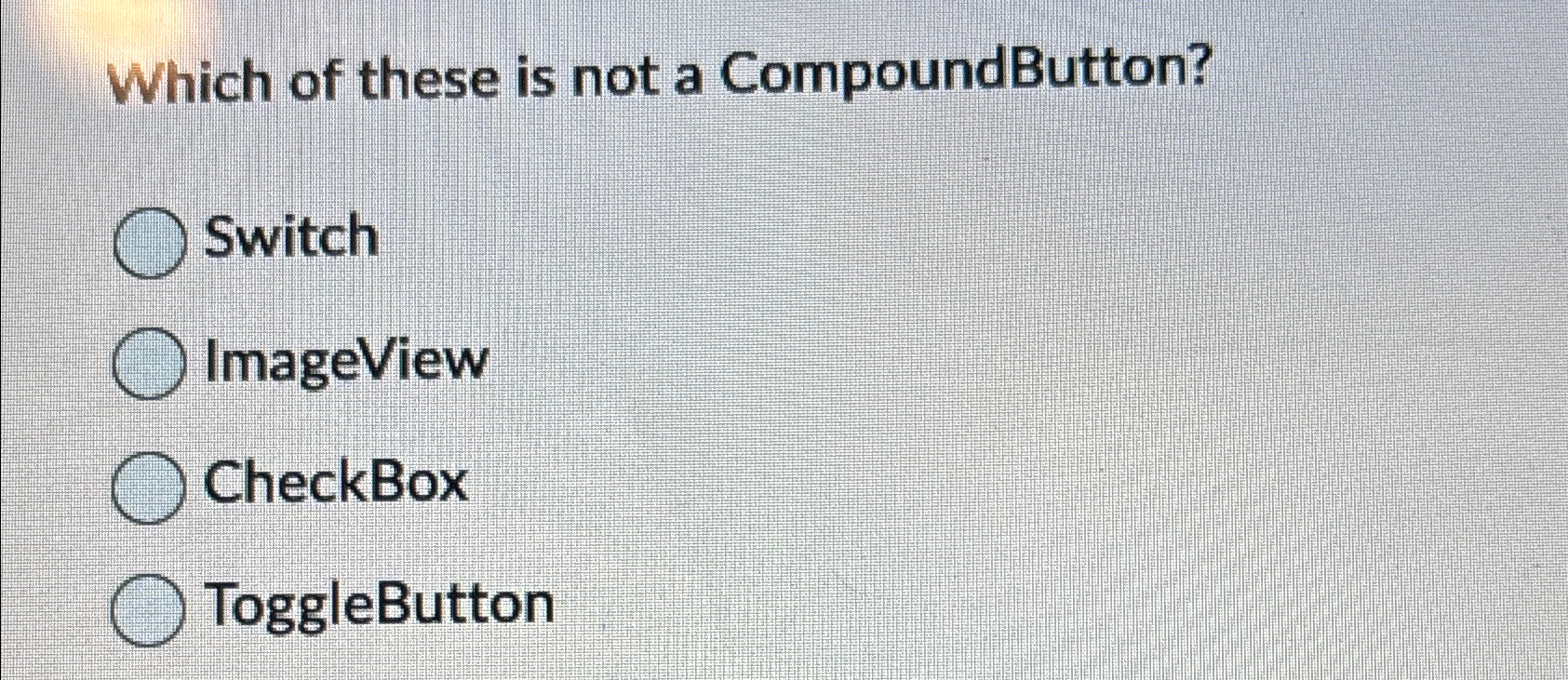 Which of these is not a CompoundButton? Switch