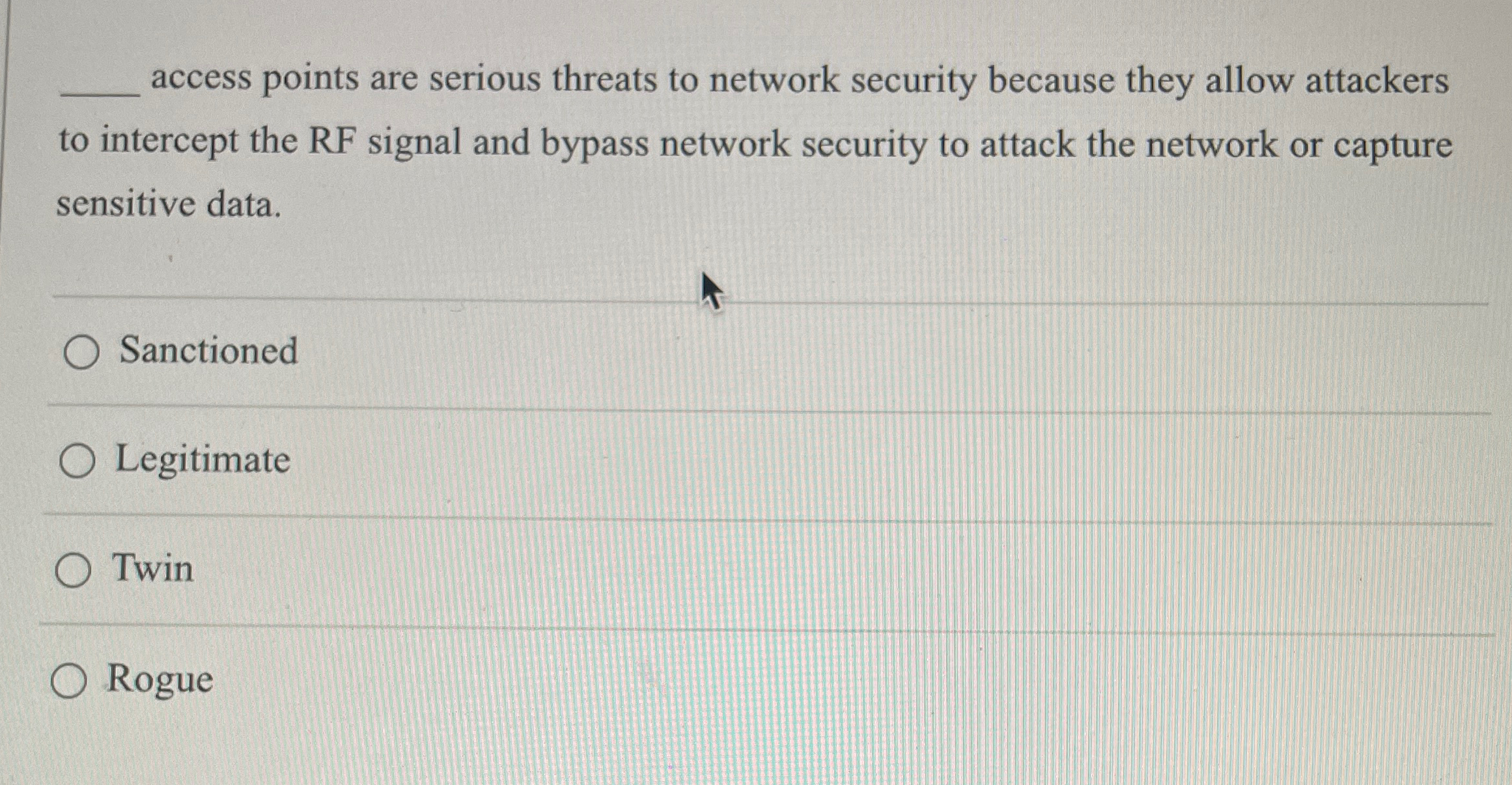 access points are serious threats to network