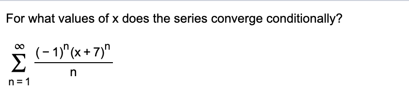 For what values of x does the series converge